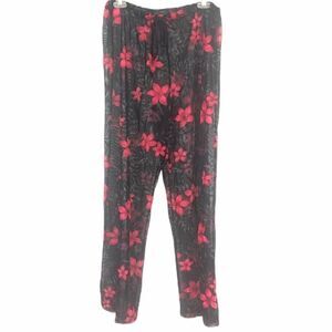 Carol Wior Floral Sheer Swimsuit coverup Pants Size L/XL